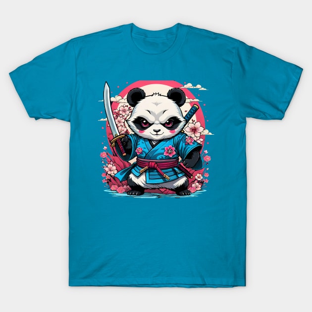 Japanese Samurai Panda Tattoo, Kawaii Ninja Panda T-Shirt by TaevasDesign